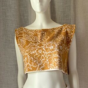 Floral Mustard Crop Top